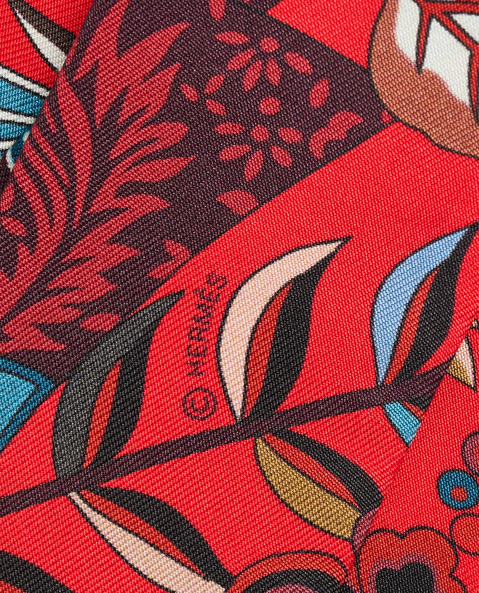 Hermes Fleurs Et Papillon Twilly, &pound;110, Accessories, Red, Silk, Other view