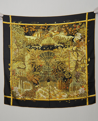 Hermes Jardins D'Hiver Scarf, front view