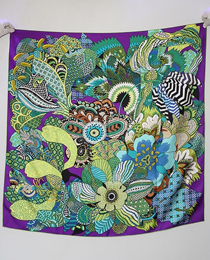 Hermes Fleurs D'indiennes Scarf 90x90, front view