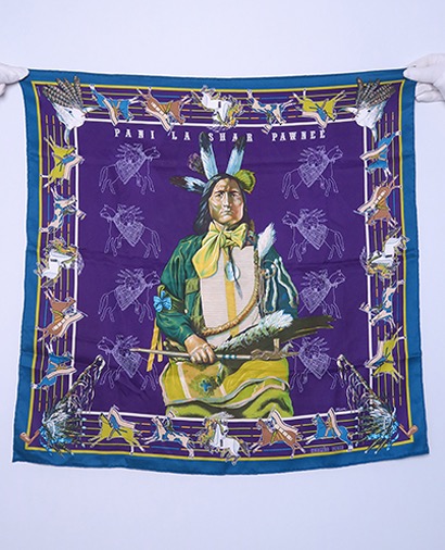 Hermes Saut D'Obstaclees Scarf, front view