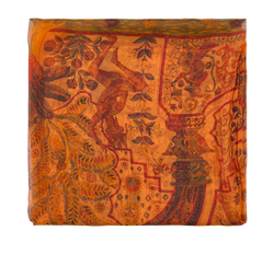 Hermes Les Chants Du Henne Scarf, Chiffon/Silk, Orange/Red, MIF, B, 3*