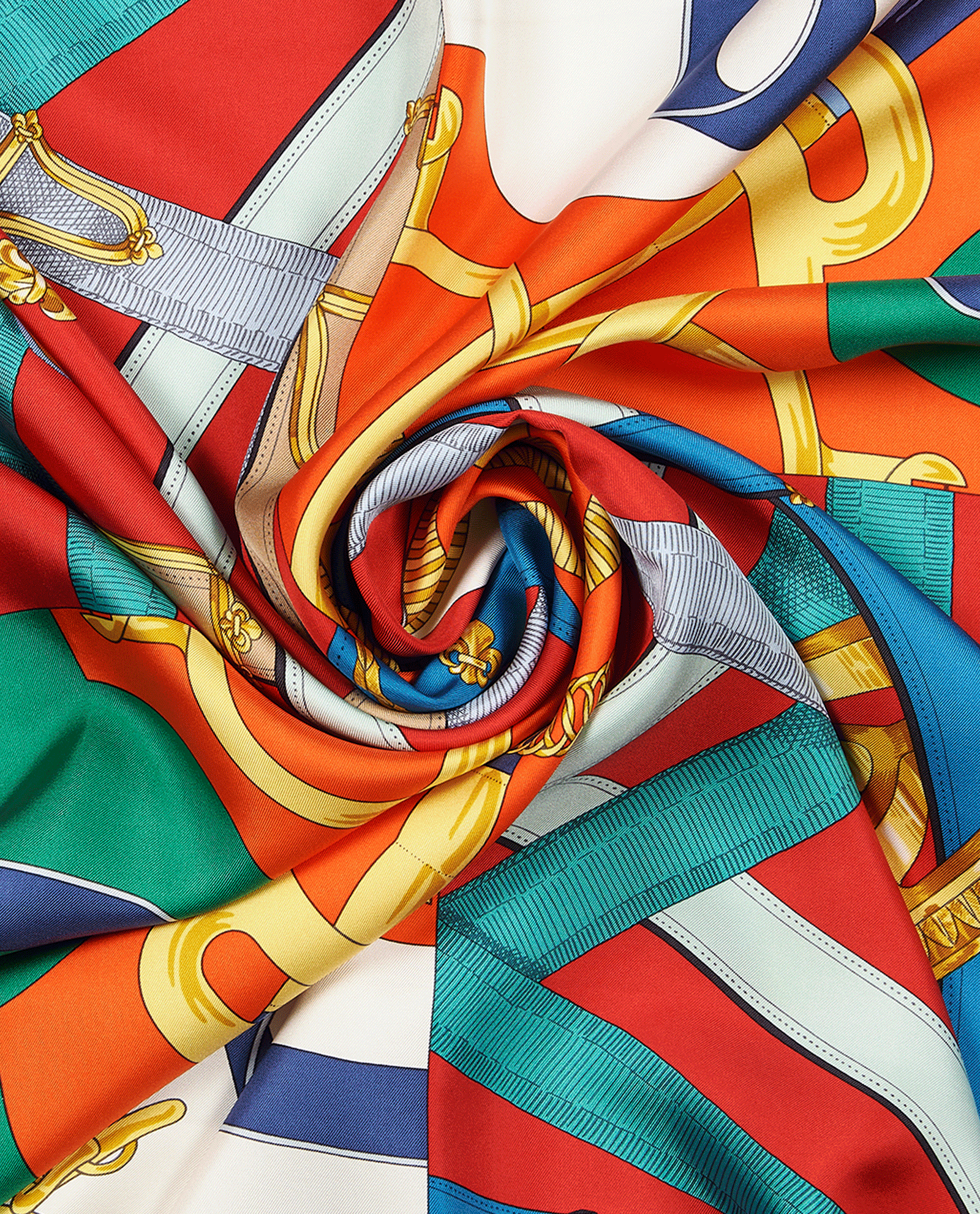 Hermes Brides De Gala Shawl, &pound;390, Accessories, Blue/Red, Silk, Other view