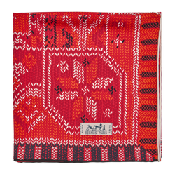 Hermes Au Coin Du Feu Carre 90, Silk, Red, B, 3*