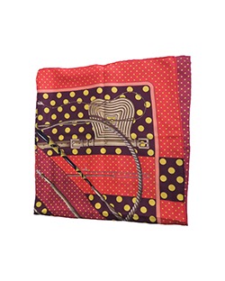Hermes Clic Clac Scarf, Silk, Red/Yellow, With Box