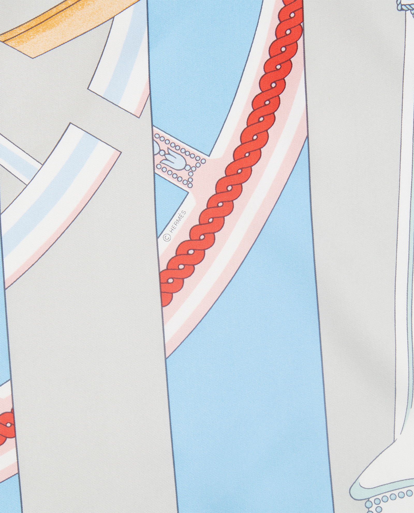 Hermes La Berline Bayadere Carre 90, &pound;160, Accessories, Blue/Orange/Red, Silk, Other view