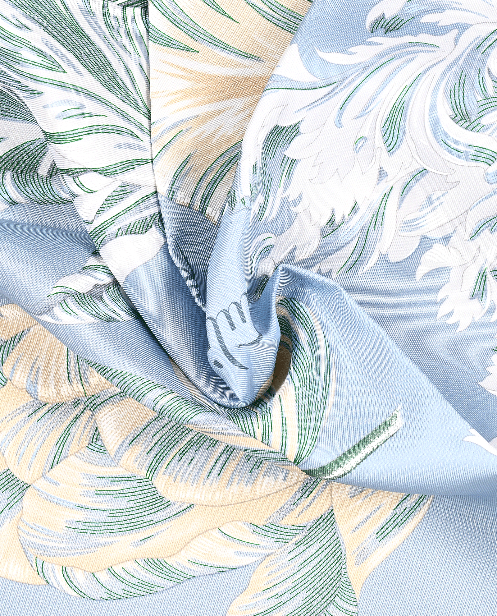 Hermes Tulipomanie Pocket Square 45, &pound;110, Accessories, Blue, Silk, Other view