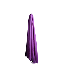 Hermes Fringe Stole, Cashmere/Wool, Purple, Box
