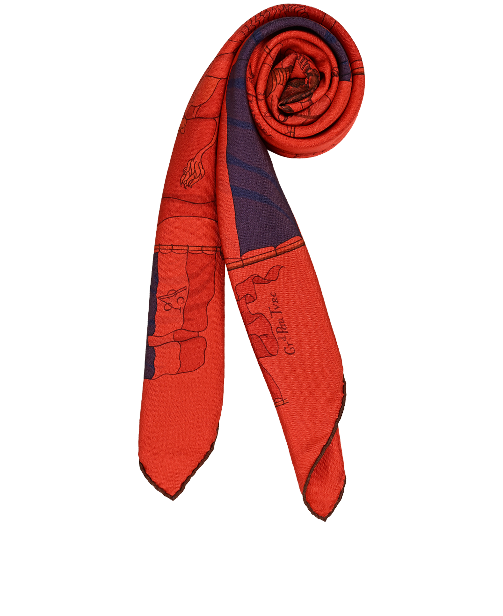 Hermes Pavois Carre 90, &pound;220, Accessories, Red, Silk, Other view