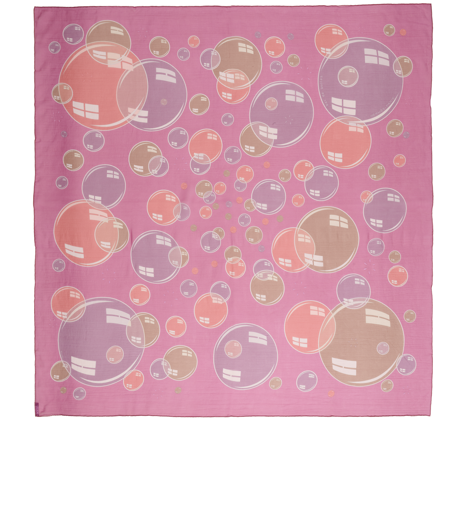 Hermes Bal De Bulles Carre 90, &pound;220, Accessories, Purple, Silk, Back view