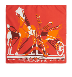 Hermes Caleche Elastique Scarf, Silk, Red/Orange, 3*