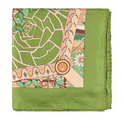 Hermes Axis Mundi Carre 90, Silk, Green, B, 3*