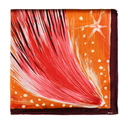 Hermes Feux Du Ciel Carre 90, Silk, Red/Orange, B, 3*