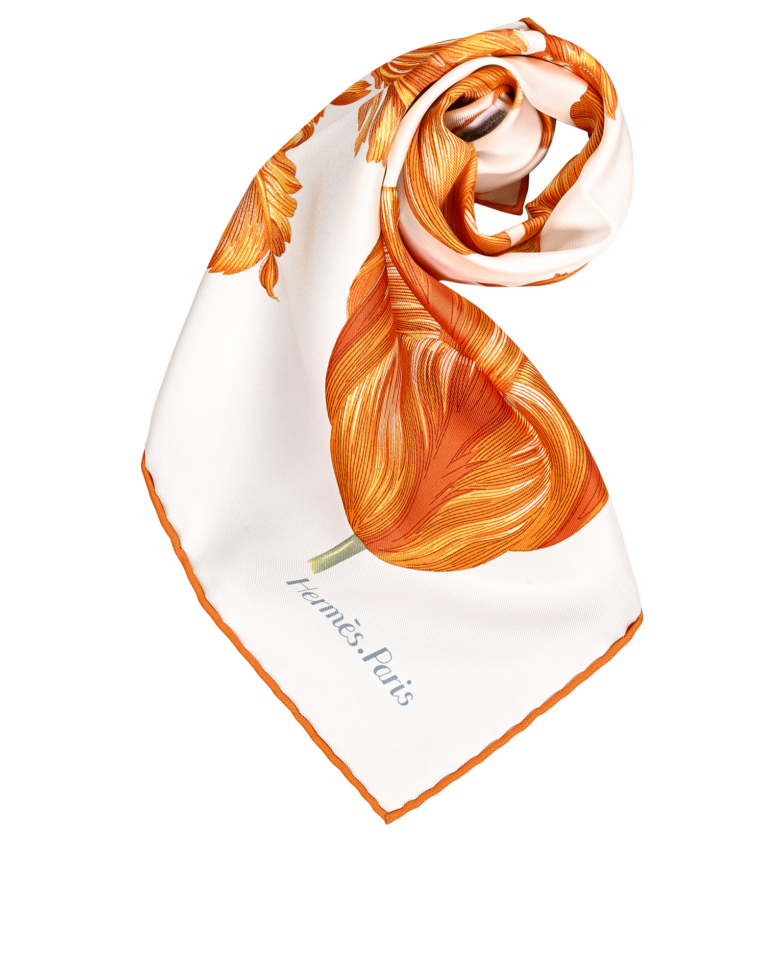 Hermes Tulipomanie Pocket Square 45, &pound;110, Accessories, Orange, Silk, Other view