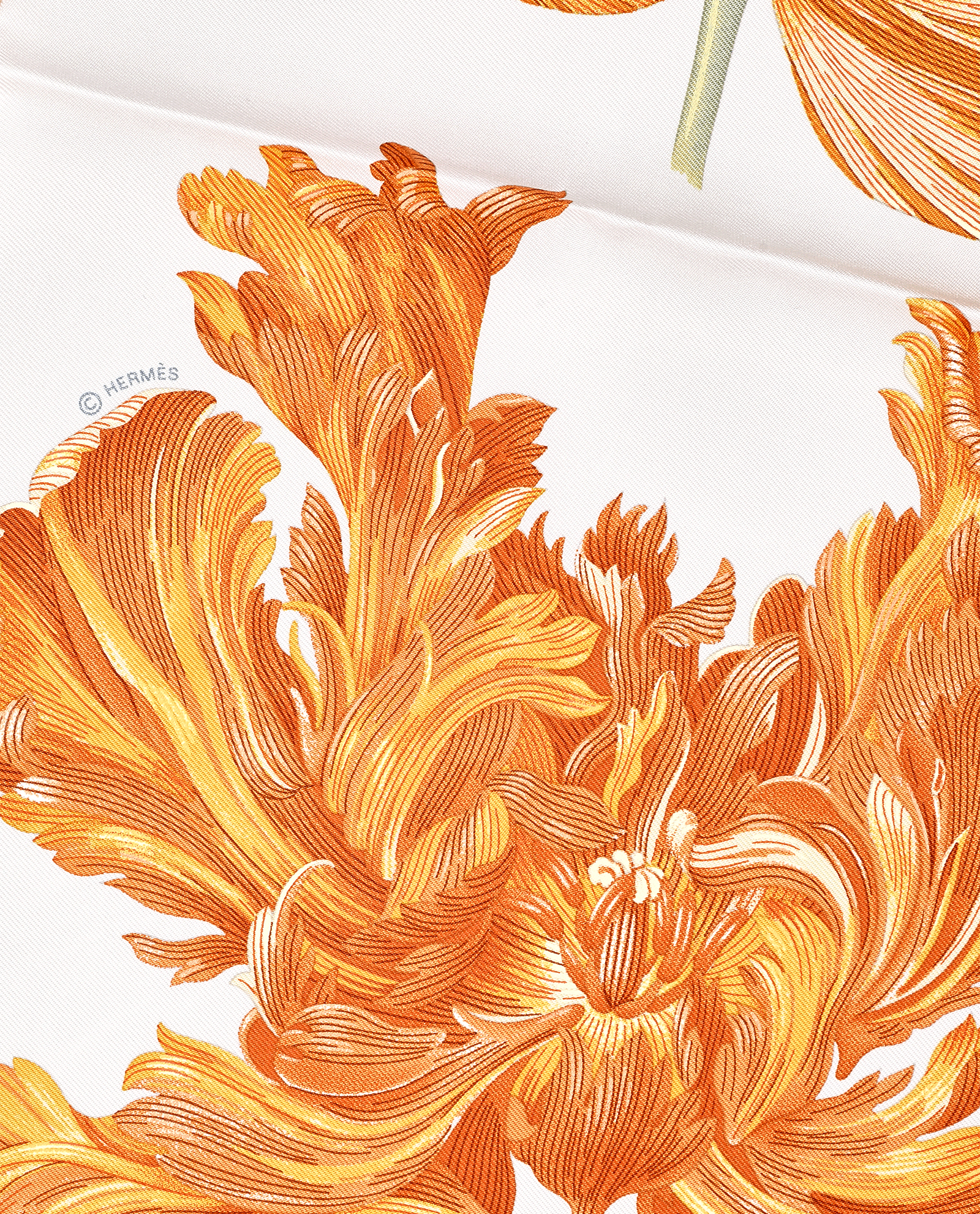 Hermes Tulipomanie Pocket Square 45, &pound;110, Accessories, Orange, Silk, Other view