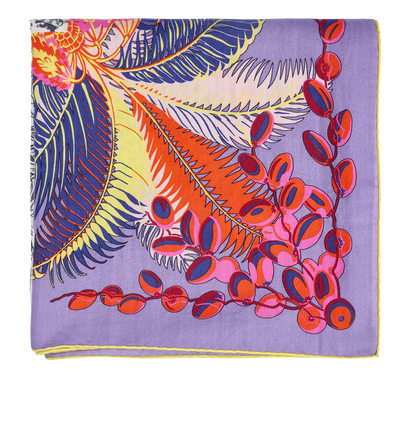 Hermes Mythiques Phoenix Shawl 140, &pound;510, Accessories, Purple, Cashmere/Silk, Front view