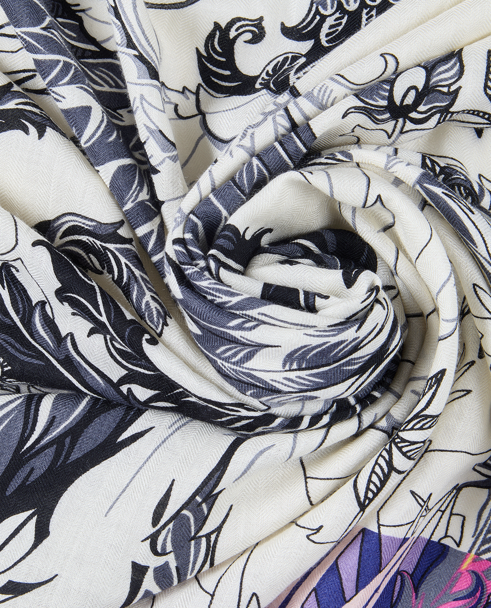 Hermes Mythiques Phoenix Shawl 140, &pound;510, Accessories, Purple, Cashmere/Silk, Other view