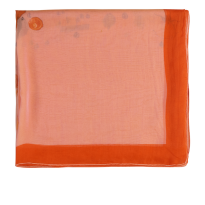Hermes Roses Shawl, &pound;320, Accessories, Orange, Silk, Front view