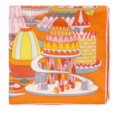 Hermes La Patisserie Francaise Scarf, front view