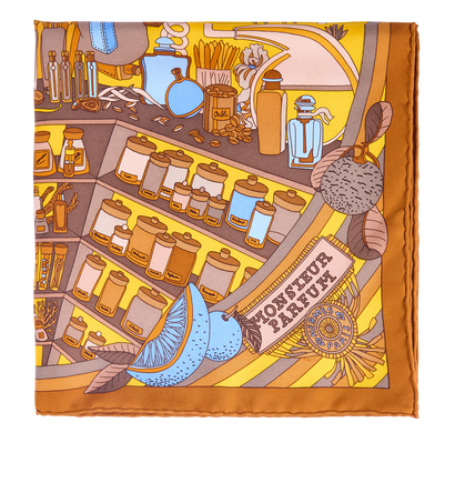 Hermes Monsier Parfum Pocket Square, front view