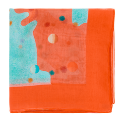 Hermes Sheer Scarf, Silk, Blue/Orange, MIF, 3*.
