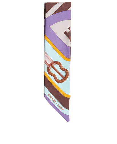 Hermes Equestrian Belt Print Twilly, front view