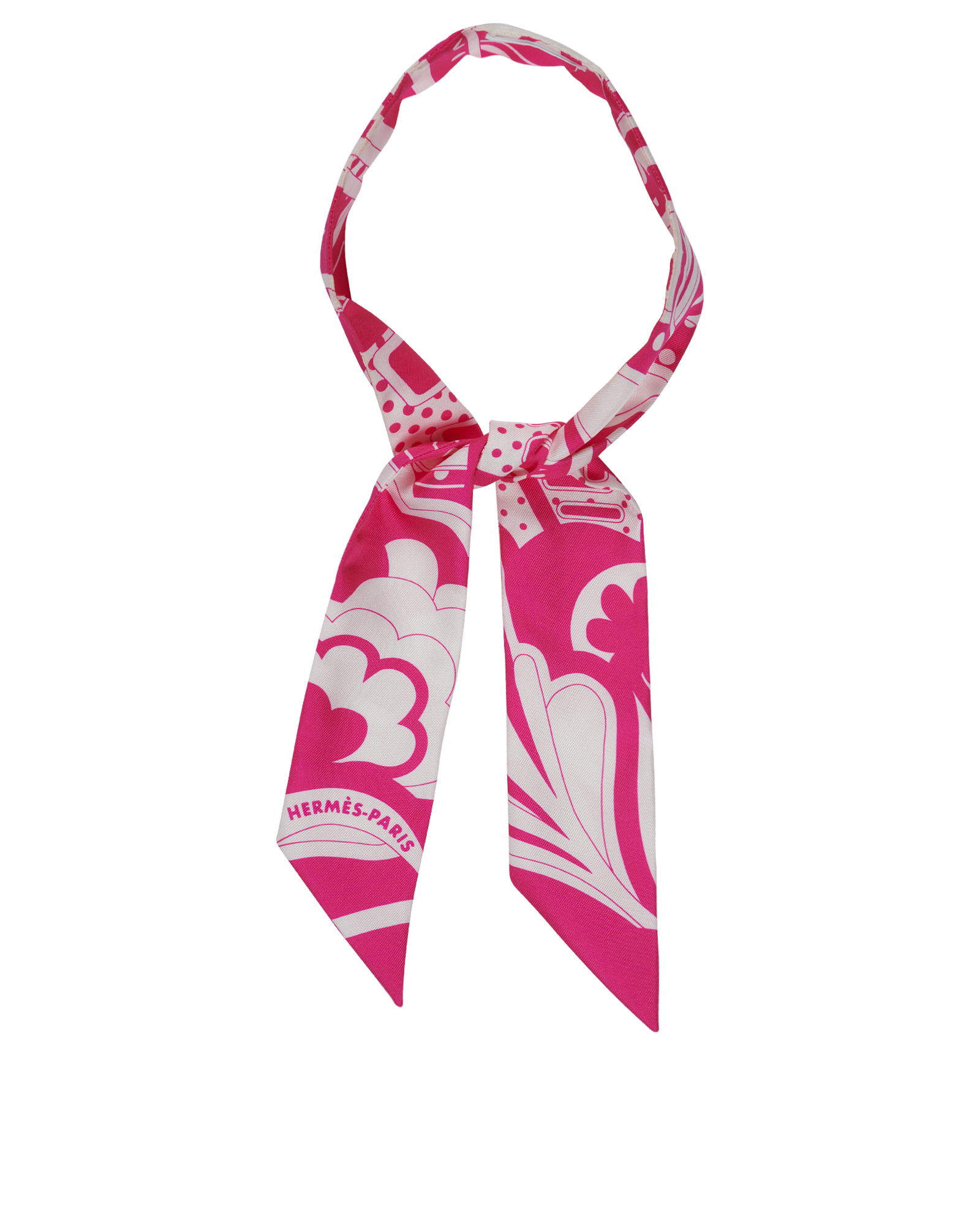 Hermès Faubourg Rainbow Twilly, &pound;95, Accessories, Pink/White, Silk, Other view