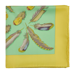 Hermes Feather Scarf, Silk, Yellow/Green, B, 3*