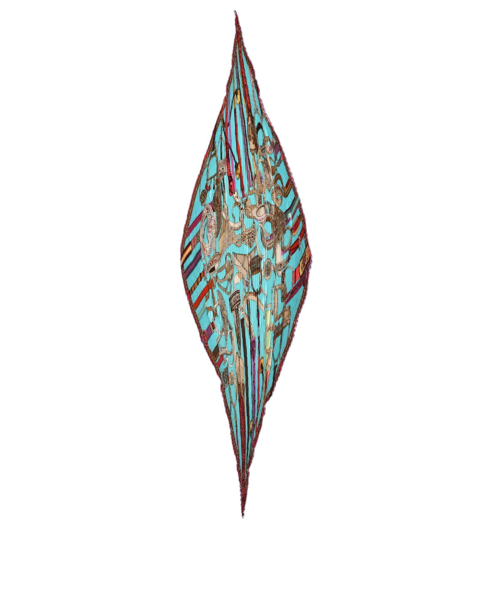 Hermes Concours D'Etriers Pleated Bandana, &pound;250, Accessories, Blue, Silk, Back view