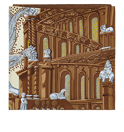 Hermes Les Rivieres De Babel 90 Scarf, front view