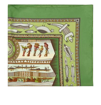 Hermès Vie du Fleuve 90 Scarf, front view