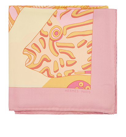 Hermes Grands Fonds 90 Scarf, &pound;225, Accessories, Pink, Silk, Front view