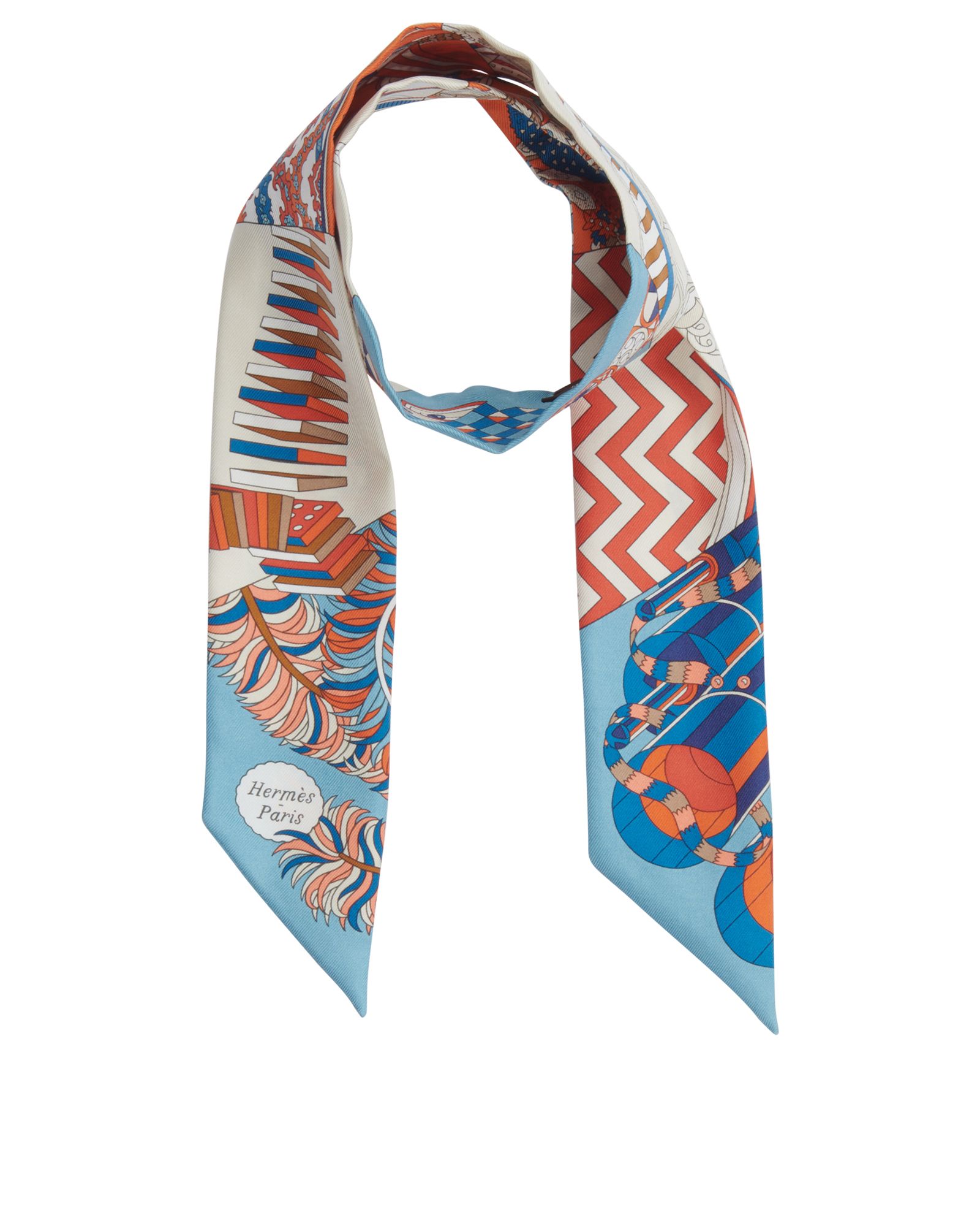 Hermes 90cm Bleu glacier/Rose/Blanc Silk A l'ombre des