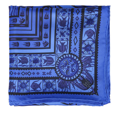 Hermes Ors Bleus D'Afrique Scarf 90, front view