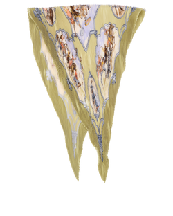 Hermes Pleated Scarf, Silk, Green, B, 2*