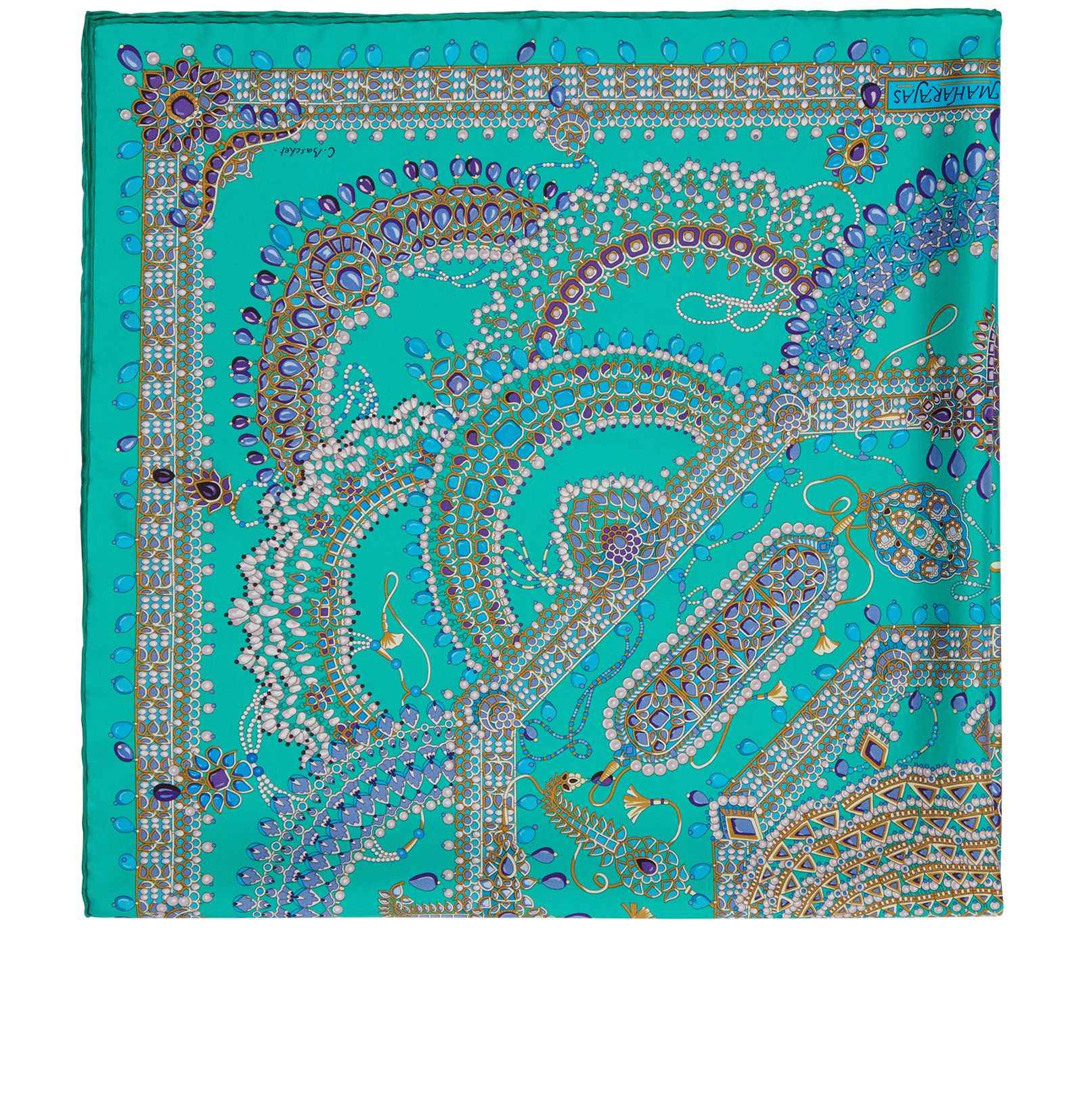 Pre-loved Hermès Parures Des Maharajas Carre 90 - £170