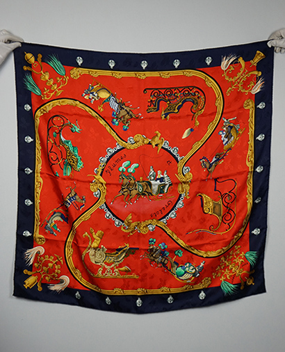 Hermes Plumes et Grelots Scarf, front view
