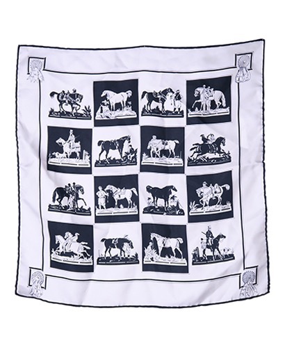 Hermes Horse Pocket Square, front view