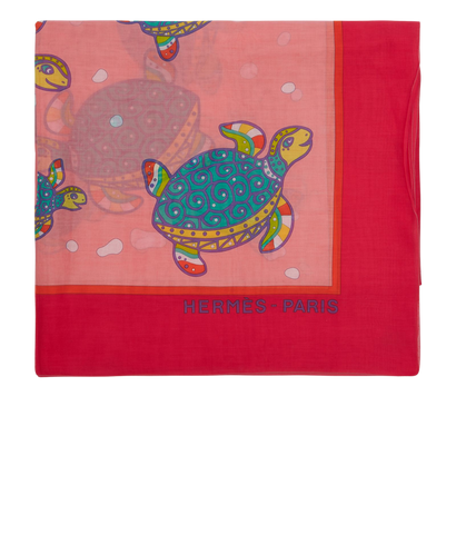 Herm?s Turtles 160 Scarf, &pound;150, Accessories, Pink, Cotton, Front view