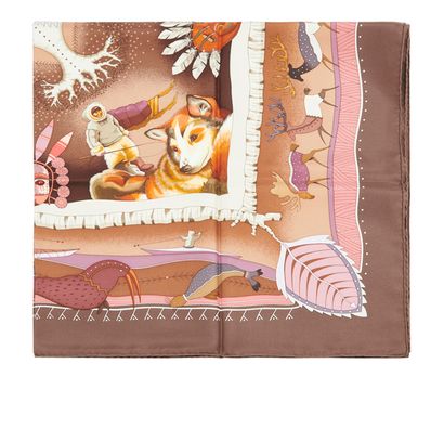 Hermes La Vie Du Grand Nord Scarf, front view