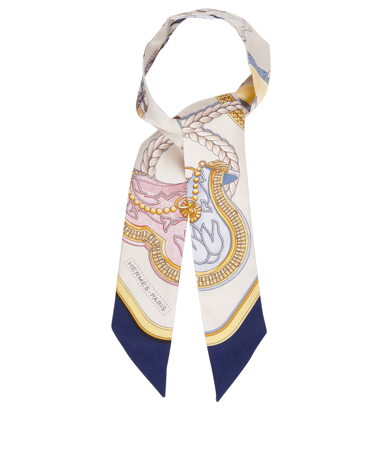 Hermes Grand Apparat Twilly, &pound;110, Accessories, Cream, Silk, Other view