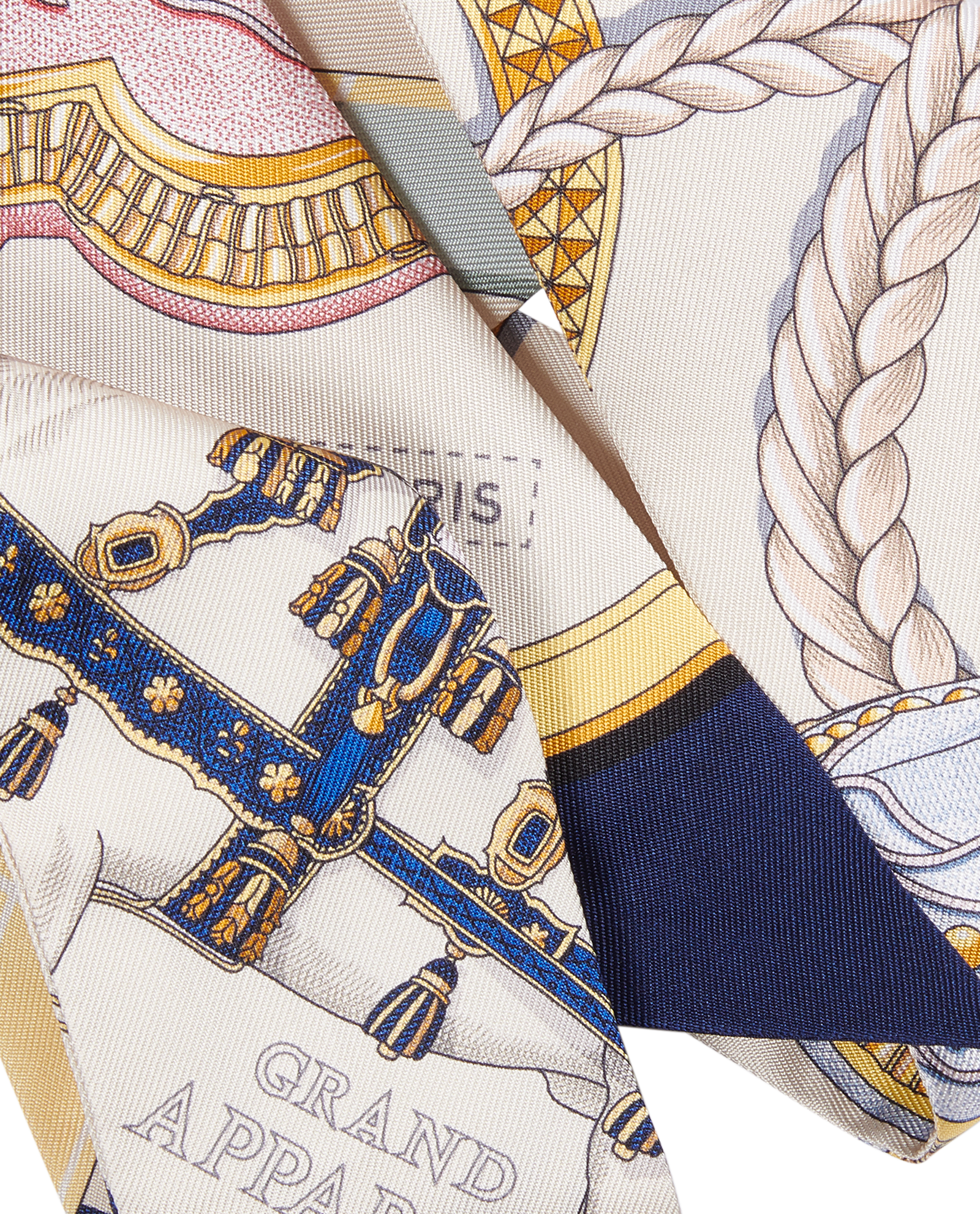 Hermes Grand Apparat Twilly, &pound;110, Accessories, Cream, Silk, Other view