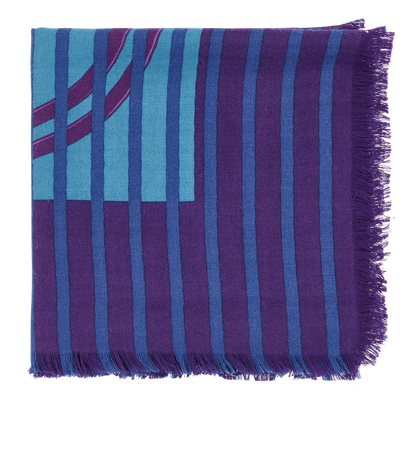 Hermes Brides De Gala Scarf, £295, Accessories, Blue/Purple, Cashmere/Silk, Front view