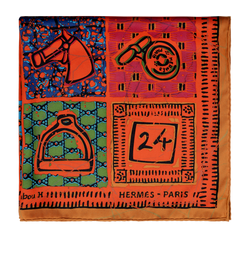 Hermes Le Boubou H Scarf, Silk, Orange/Pink/Blue/Green, MIF, B, 2*