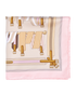 Hermes Les Sangles Pocket Square, &pound;110, Accessories, Beige/Pink, Silk, Front view