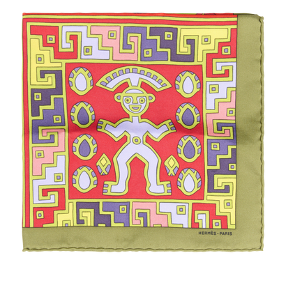 Hermes Huaca Piru Pocket Square, front view