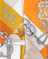 Hermes Cliquetis Twilly, £120, Accessories, Orange/White, Silk, Other view