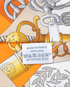 Hermes Cliquetis Twilly, £120, Accessories, Orange/White, Silk, Other view