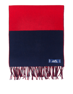 Hermes Colour Block Fringed Scarf, Cashmere, Blue/Red, MIGB, B, 3*