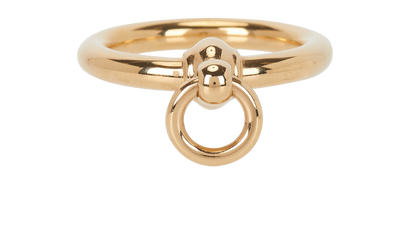 Hermes Twilly Scarf Ring, £90, Accessories, Gold, Brass, Front view