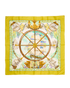 Hermes Vive Le Vent Scarf 90, &pound;320, Accessories, White/Yellow, Silk, Back view